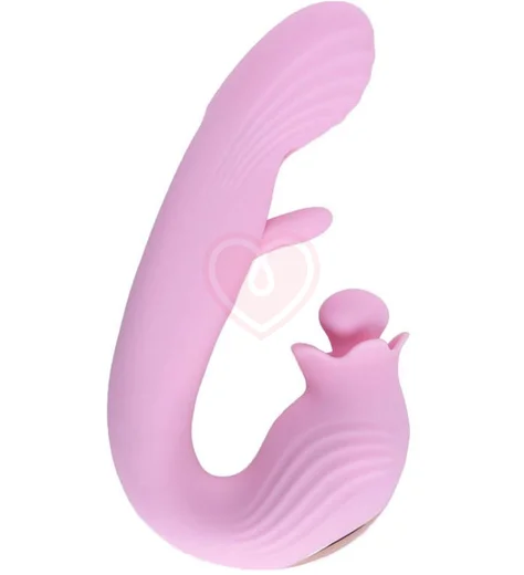 Вибратор-кролик со стимуляцией зоны G и пульсацией Selove BellFlower розовый фото 1