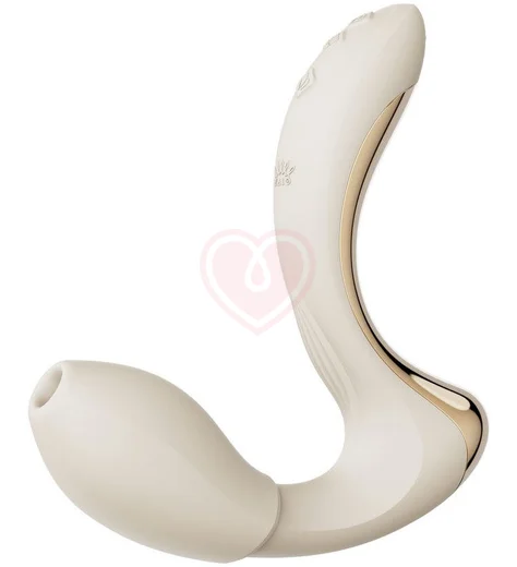 Вибратор с насадкой для вакуумной стимуляции Zalo Talis белый фото 3