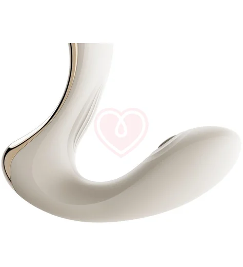 Вибратор с насадкой для вакуумной стимуляции Zalo Talis белый фото 4