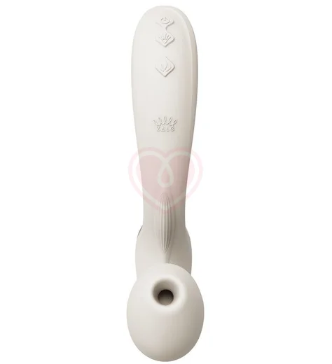 Вибратор с насадкой для вакуумной стимуляции Zalo Talis белый фото 7