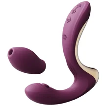 Вибратор с насадкой для вакуумной стимуляции Zalo Talis фиолетовый