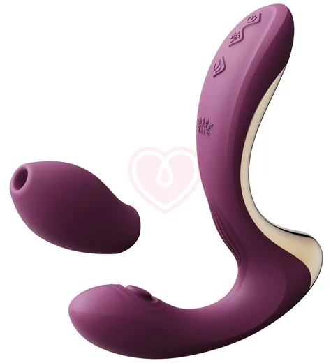 Вибратор с насадкой для вакуумной стимуляции Zalo Talis фиолетовый фото 1