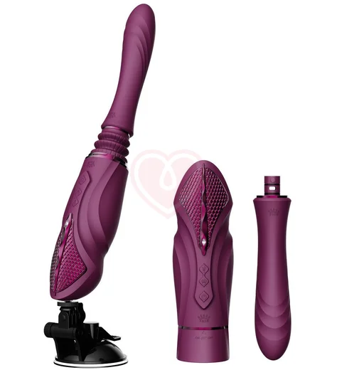 Секс-машина со сменными насадками и функцией нагрева Zalo Sesh фиолетовая фото 1