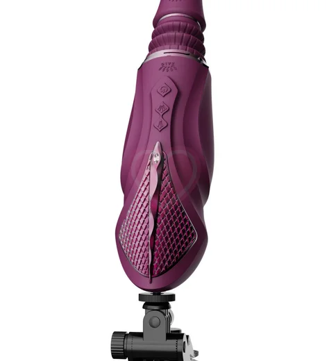 Секс-машина со сменными насадками и функцией нагрева Zalo Sesh фиолетовая фото 10