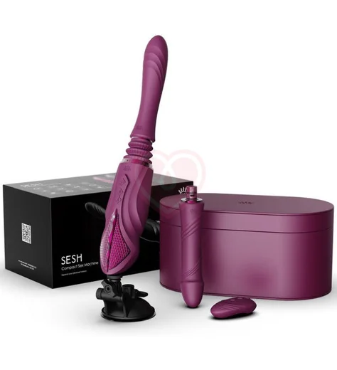 Секс-машина со сменными насадками и функцией нагрева Zalo Sesh фиолетовая фото 11