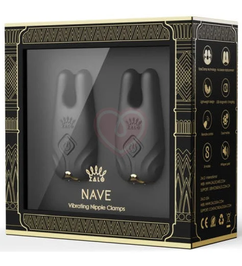 Зажимы для сосков с вибрацией Zalo Nave чёрные фото 7