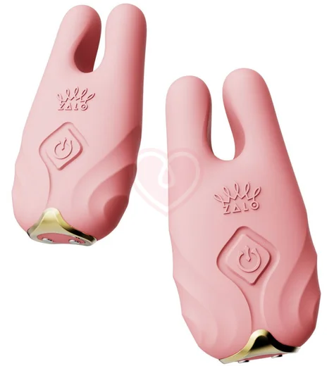 Зажимы для сосков с вибрацией Zalo Nave розовые фото 1