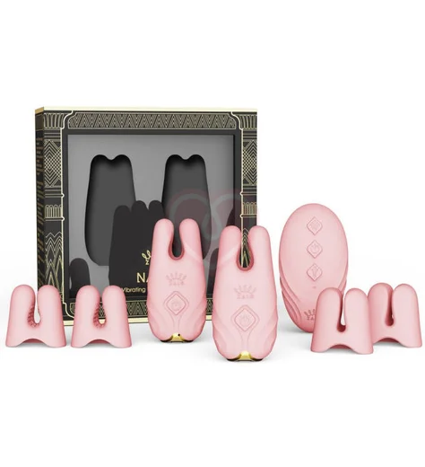 Зажимы для сосков с вибрацией Zalo Nave розовые фото 8