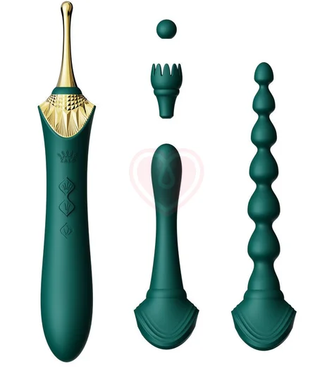 Массажёр со съёмными насадками и функцией нагрева Zalo Bess 2 зелёный фото 1