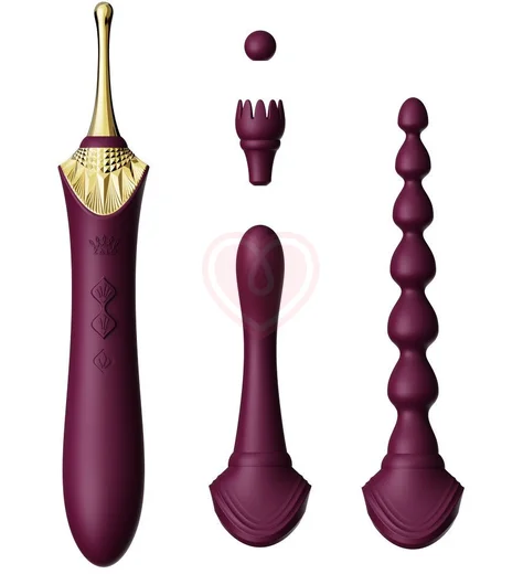 Массажёр со съёмными насадками и функцией нагрева Zalo Bess 2 фиолетовый фото 1