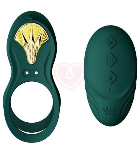 Эрекционное кольцо с вибрацией и пультом дистанционного управления Zalo Bayek зелёное фото 1