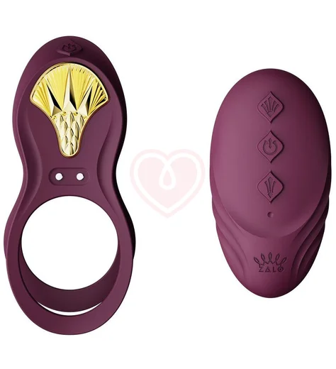 Эрекционное кольцо с вибрацией и пультом дистанционного управления Zalo Bayek фиолетовое фото 1