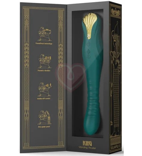 Пульсирующий вибратор с дистанционным управлением Zalo King зелёный фото 8