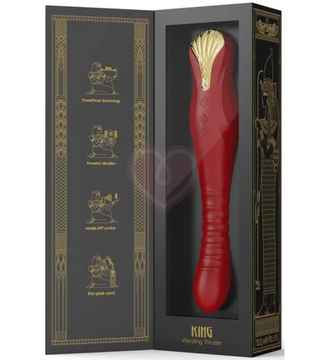 Пульсирующий вибратор с дистанционным управлением Zalo King красный фото 7