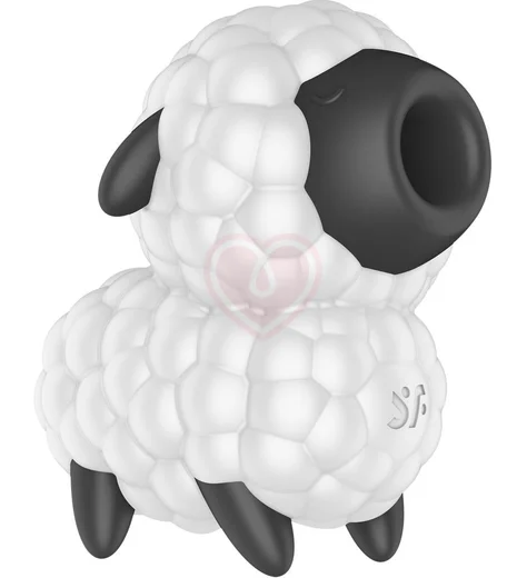 Вакуумно-волновой стимулятор клитора с вибрацией Satisfyer Dreamy Sheep чёрный с белым фото 1