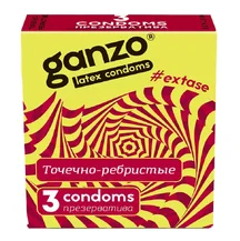 Презервативы Ganzo Extase с точечной и ребристой поверхностью 3 шт