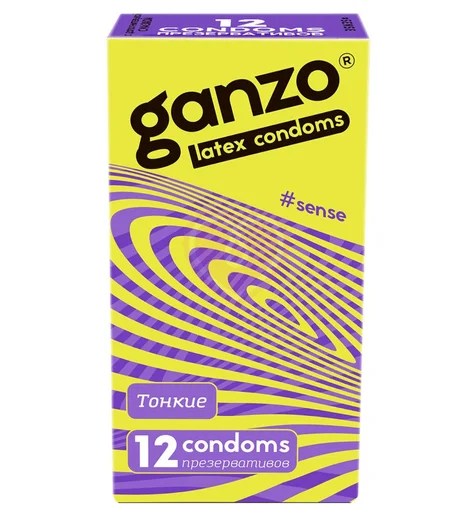 Тонкие презервативы Ganzo Sense 12 шт фото 1