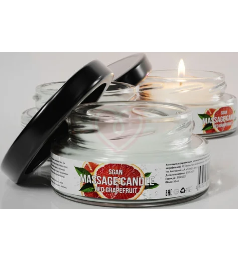 Массажная свеча Sgan красный грейпфрут 50 мл фото 2