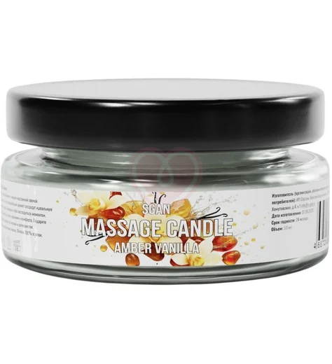Массажная свеча Sgan амбра-ваниль 50 мл фото 1