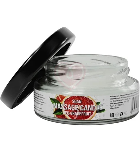 Массажная свеча Sgan красный грейпфрут 50 мл фото 1