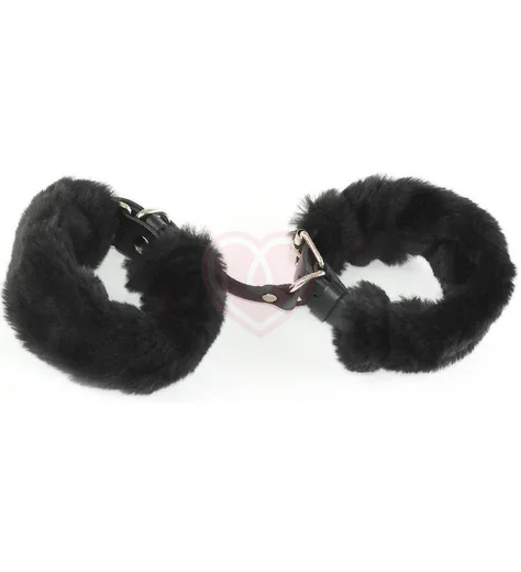 Наручники Sitabella Lite с черным мехом фото 1