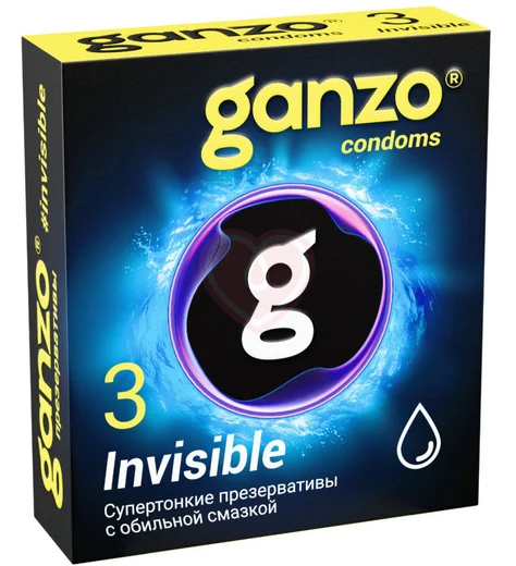 Супертонкие презервативы Ganzo Invisible 3 шт фото 1