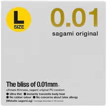 Ультратонкие полиуретановые презервативы Sagami Original 001 размера L 1 шт
