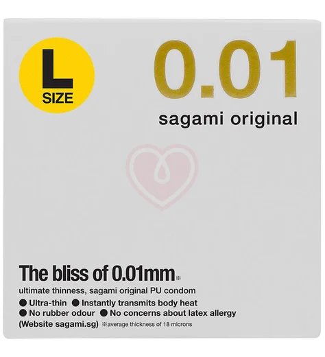 Ультратонкие полиуретановые презервативы Sagami Original 001 размера L 1 шт фото 1