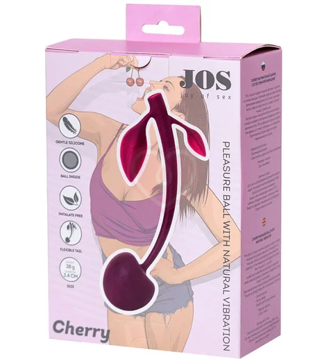 Вагинальный шарик со смещённым центром тяжести Jos Cherry бордовый фото 4