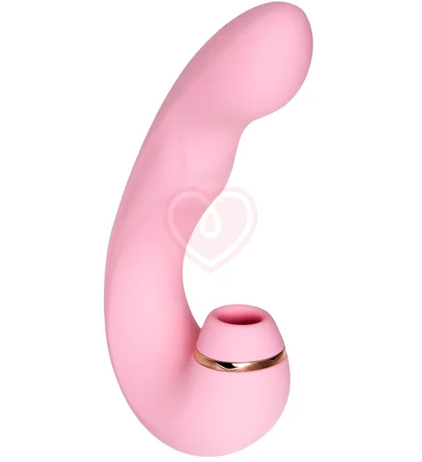 Вибратор с вакуумной стимуляцией клитора Jos Juna розовый фото 1