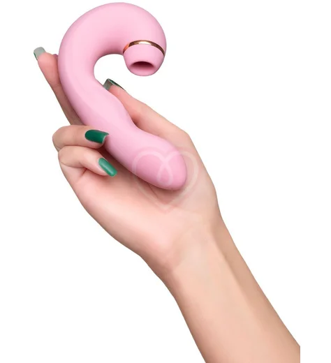 Вибратор с вакуумной стимуляцией клитора Jos Juna розовый фото 9