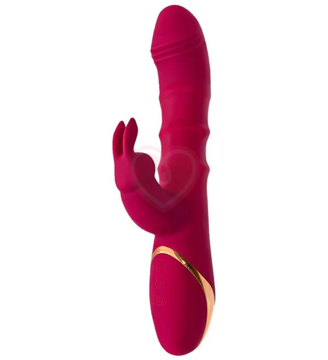 Вибратор с двигающимися кольцами Jos Tenty бордовый фото 1