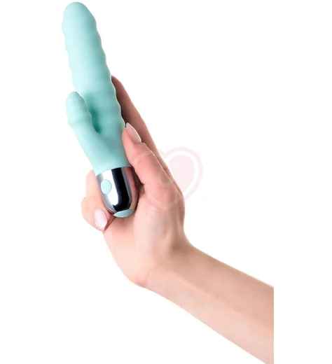 Вибратор-кролик с ребристым рельефом Flovetta Flax голубой фото 6