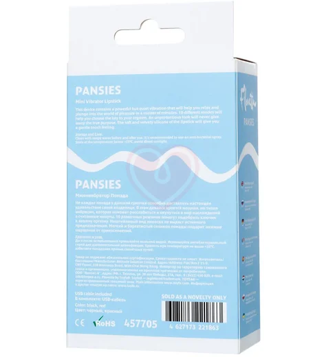 Стимулятор клитора в виде помады Flovetta Pansies черный фото 3