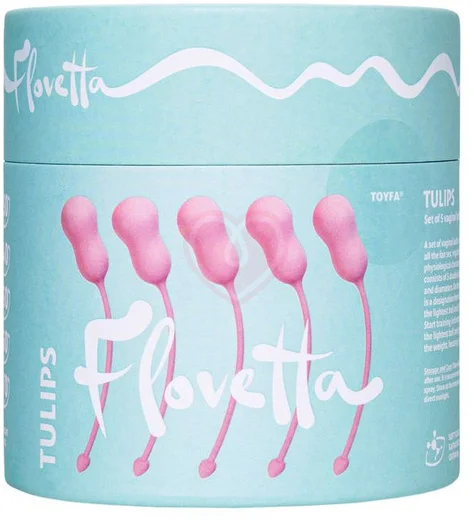 Набор из 5 вагинальных шариков Flovetta Tulips розовый фото 5
