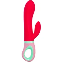 Вибратор-кролик с ручкой-кольцом Flovetta Petunia красный