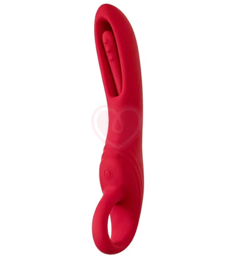 Вибратор с двигающимся язычком Flovetta Begonia бордовый фото 1