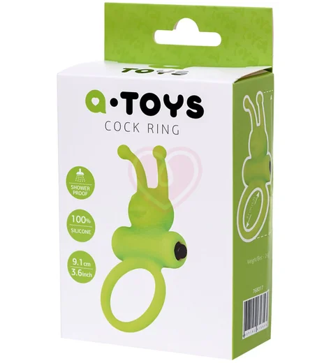 Эрекционное кольцо с вибропулей A-Toys by Toyfa Flik зеленое фото 5