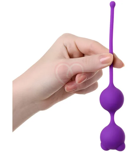 Двойные вагинальные шарики с хвостиком A-Toys by Toyfa Meeko фиолетовые фото 2