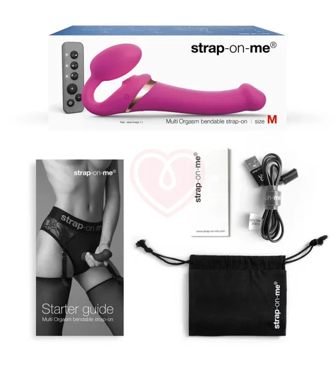 Безремневой страпон с вакуумной стимуляцией и пультом Strap-On-Me Multi Orgasm M розовый фото 2