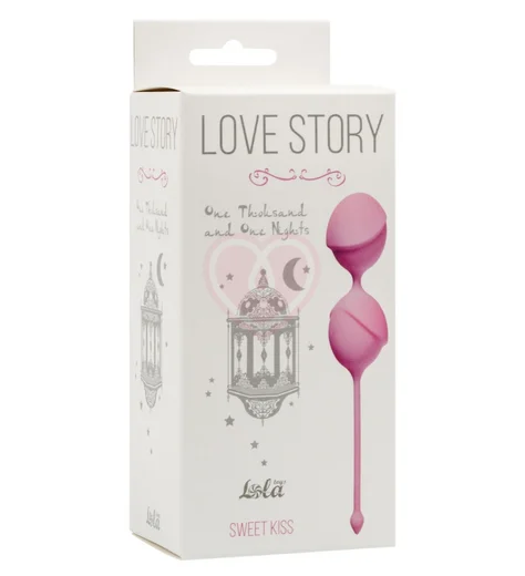 Фактурные вагинальные шарики Love Story One Thousand and One Nights Sweet Kiss розовые фото 2