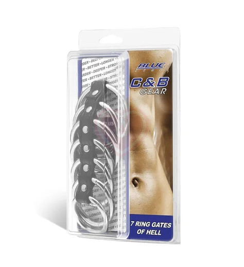 Тяжёлый хомут на пенис с 7 металлическими кольцами Gates of Hell фото 3