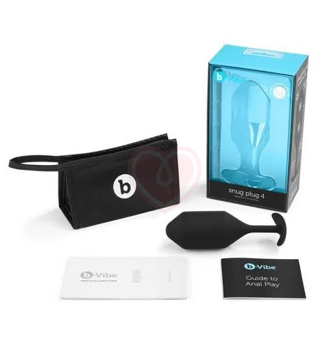 Утяжелённая анальная пробка для ношения b-Vibe Snug Plug 4 большая чёрная фото 5