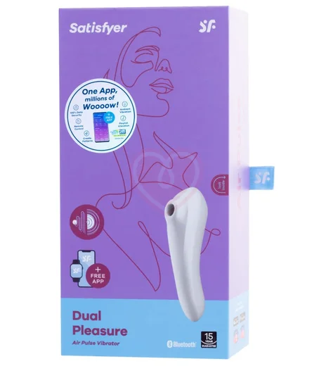 Вакуумно-волновой вибратор с приложением Satisfyer Dual Pleasure белый фото 5