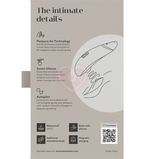 Бесконтактный клиторальный стимулятор Womanizer Premium 2 серый фото 10