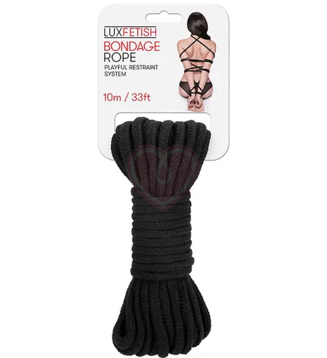 Хлопковая верёвка для связывания Lux Fetish 10 м чёрная фото 3