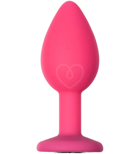 Маленькая анальная пробка Emotions Cutie Small розовая с черным кристаллом фото 2