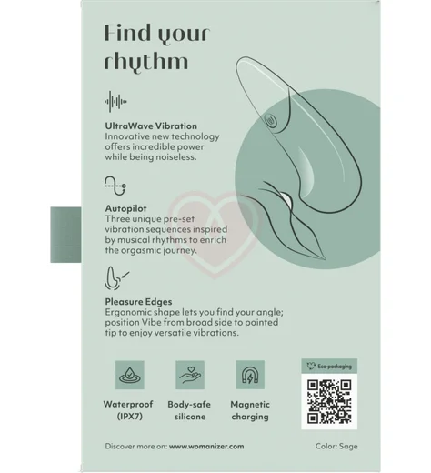 Стимулятор клитора Womanizer Vibe мятный фото 13