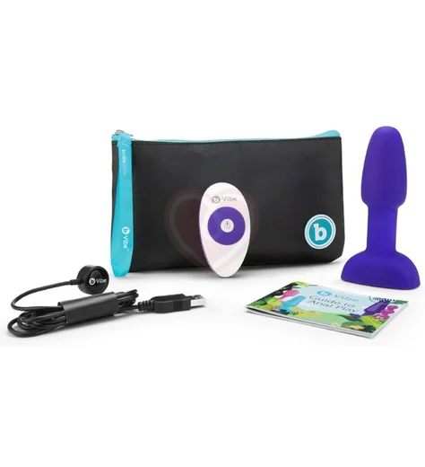 Анальная вибропробка с ротацией b-Vibe Rimming Petite фиолетовая фото 2