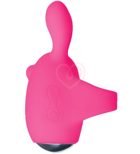 Виброяйцо и вибронасадка на палец Jos Vita розовая фото 4